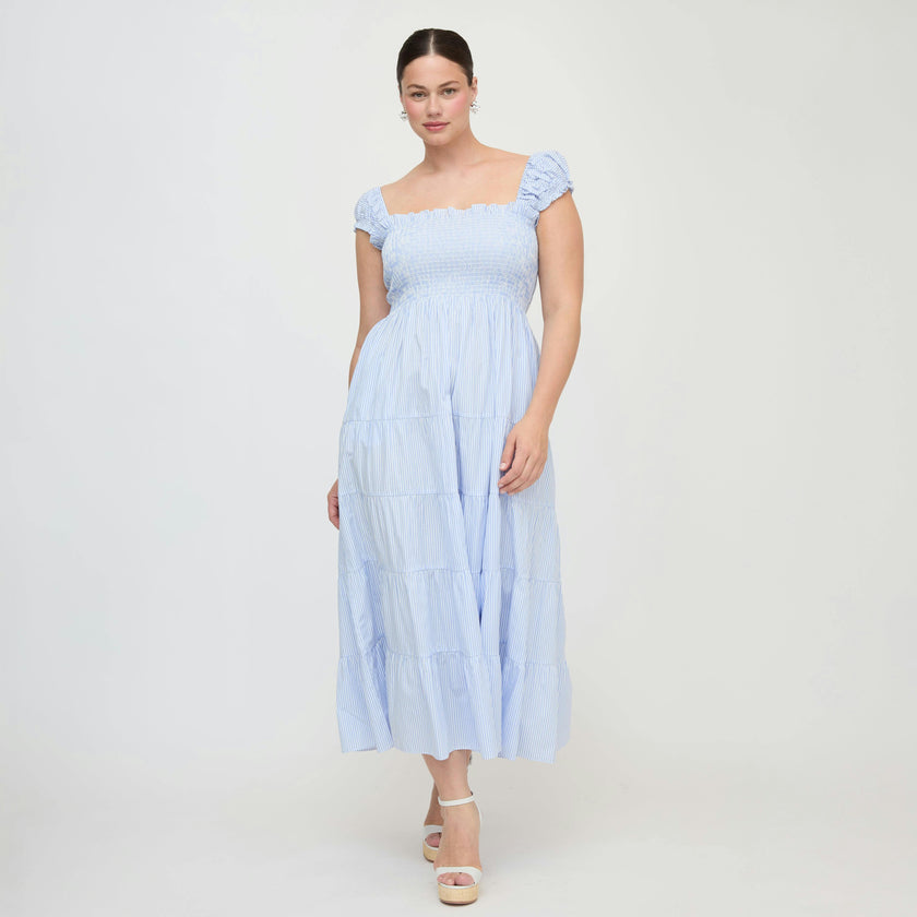 The Stella Nap Dress - Blue/White Stripe