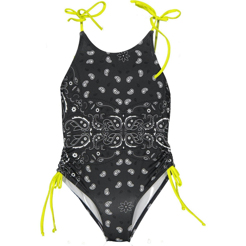 Dark Bandana One-Piece Swimsuit, Yellow