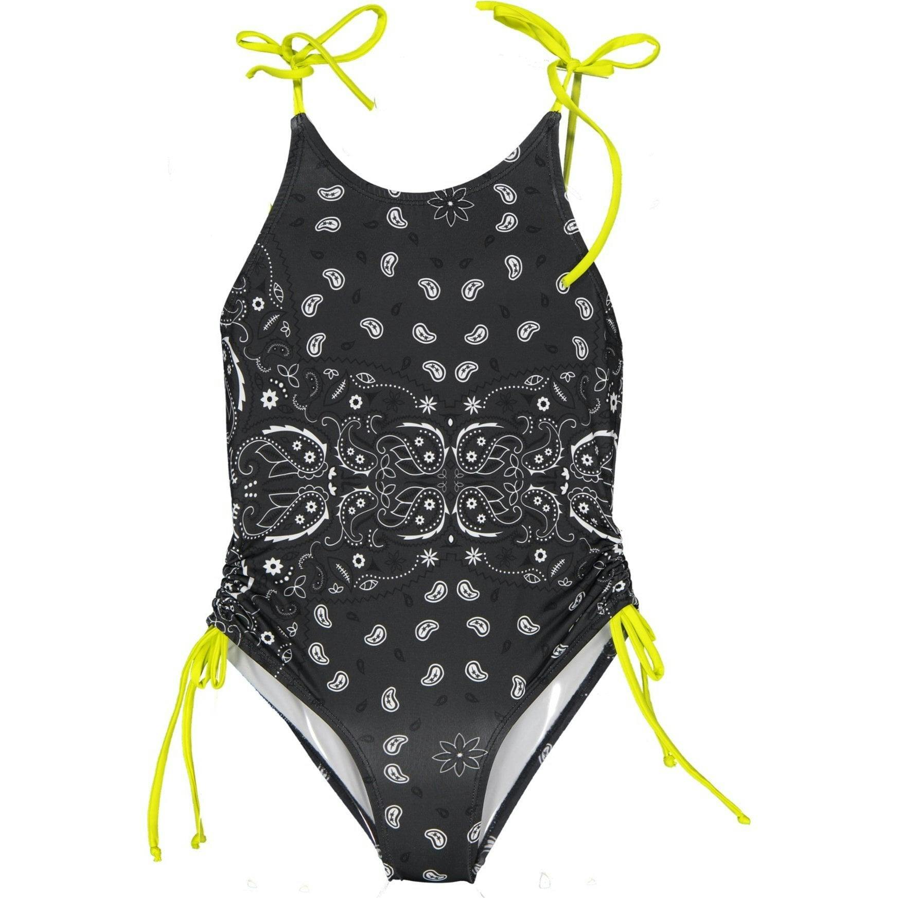 Dark Bandana One-Piece Swimsuit, Yellow