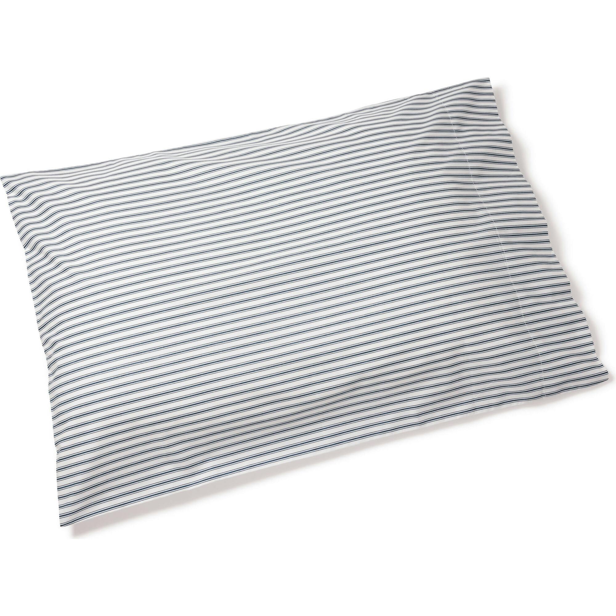 Luxe Premium Percale Bed Sheets in Navy French Ticking