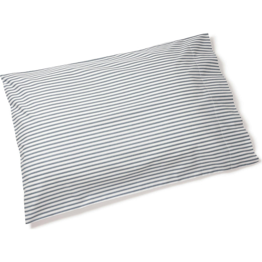 Luxe Premium Percale Bed Sheets in Navy French Ticking