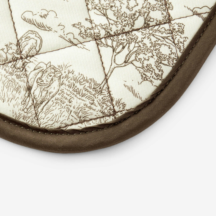 Country Toile Double Oven Mitt