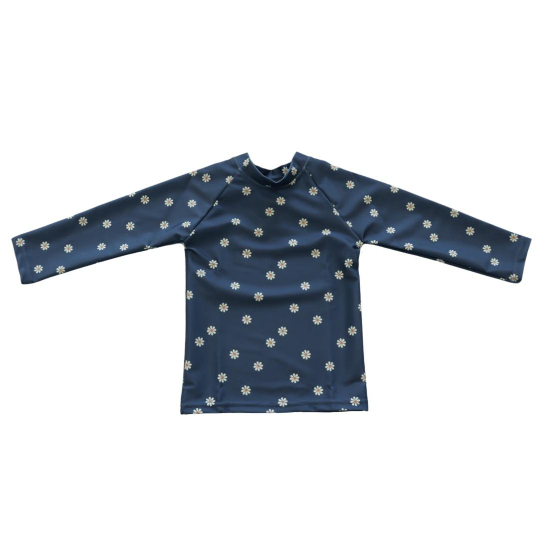 Kids Navy Daisy Rash Guard
