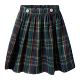 Navy Check Skirt & Blouse Set