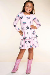 Simply Soft Long Sleeve Ruffle Skirt Dress