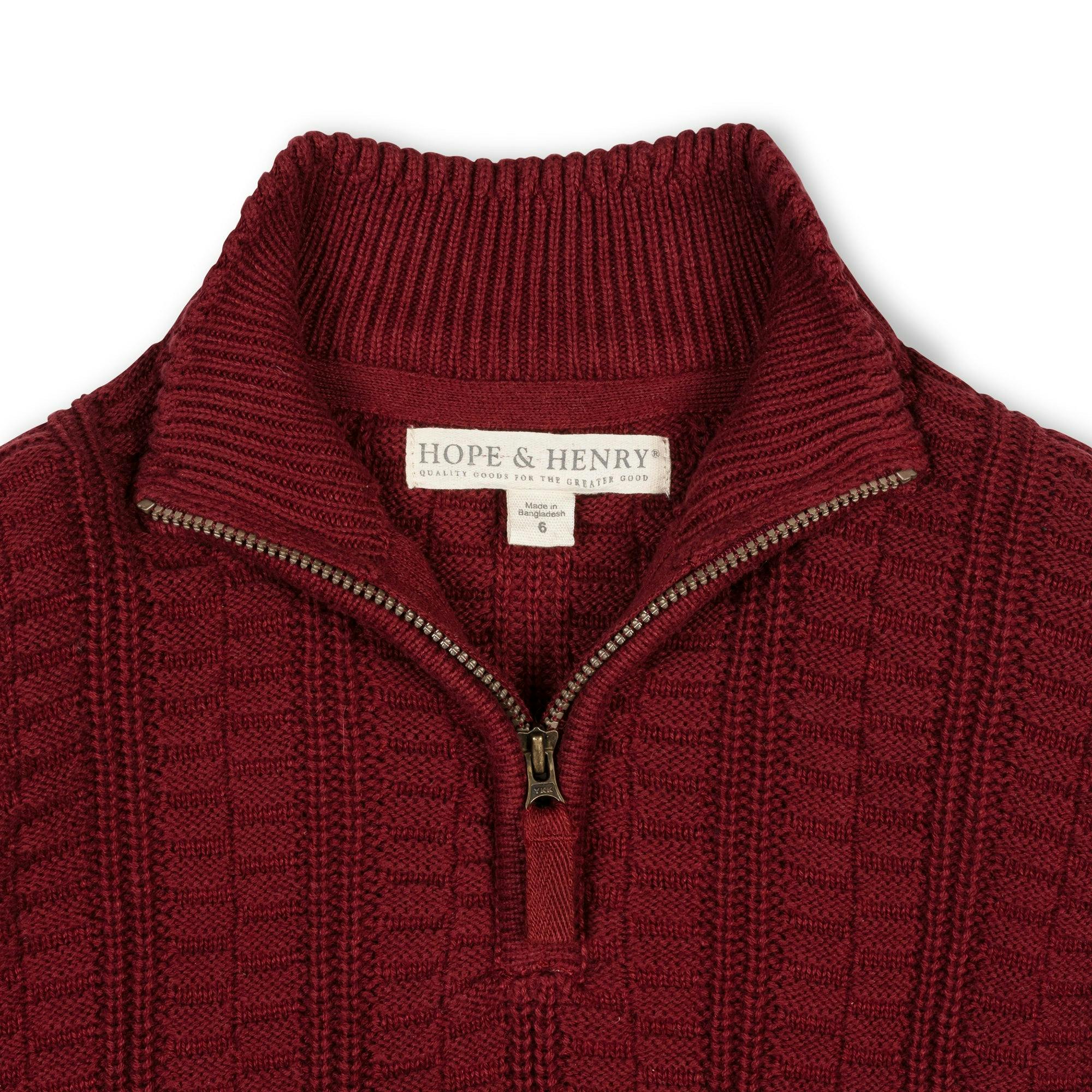 Organic Half Zip Cable Sweater
