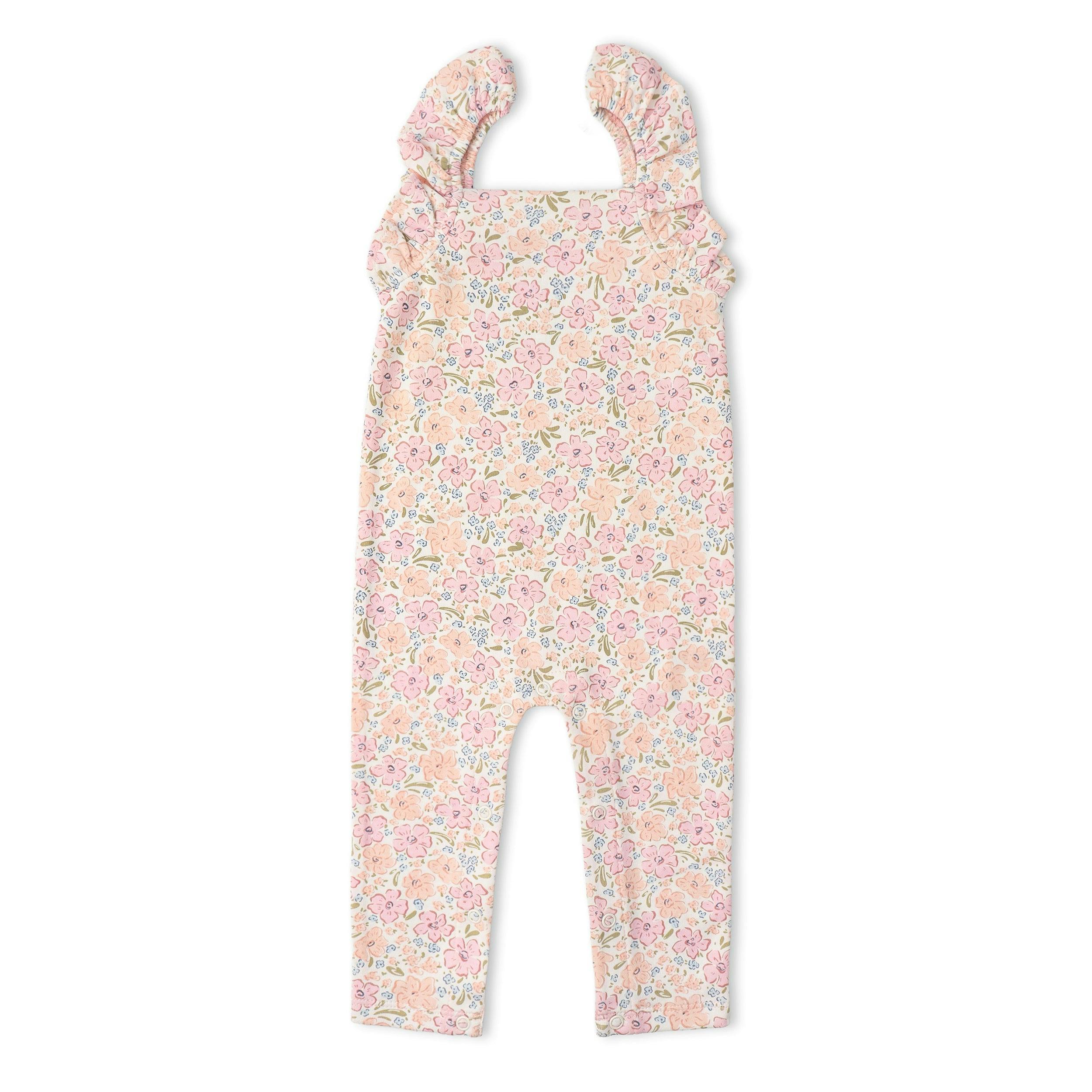 Organic Flutter Romper - Peony