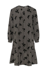 Flocked Floral Dress