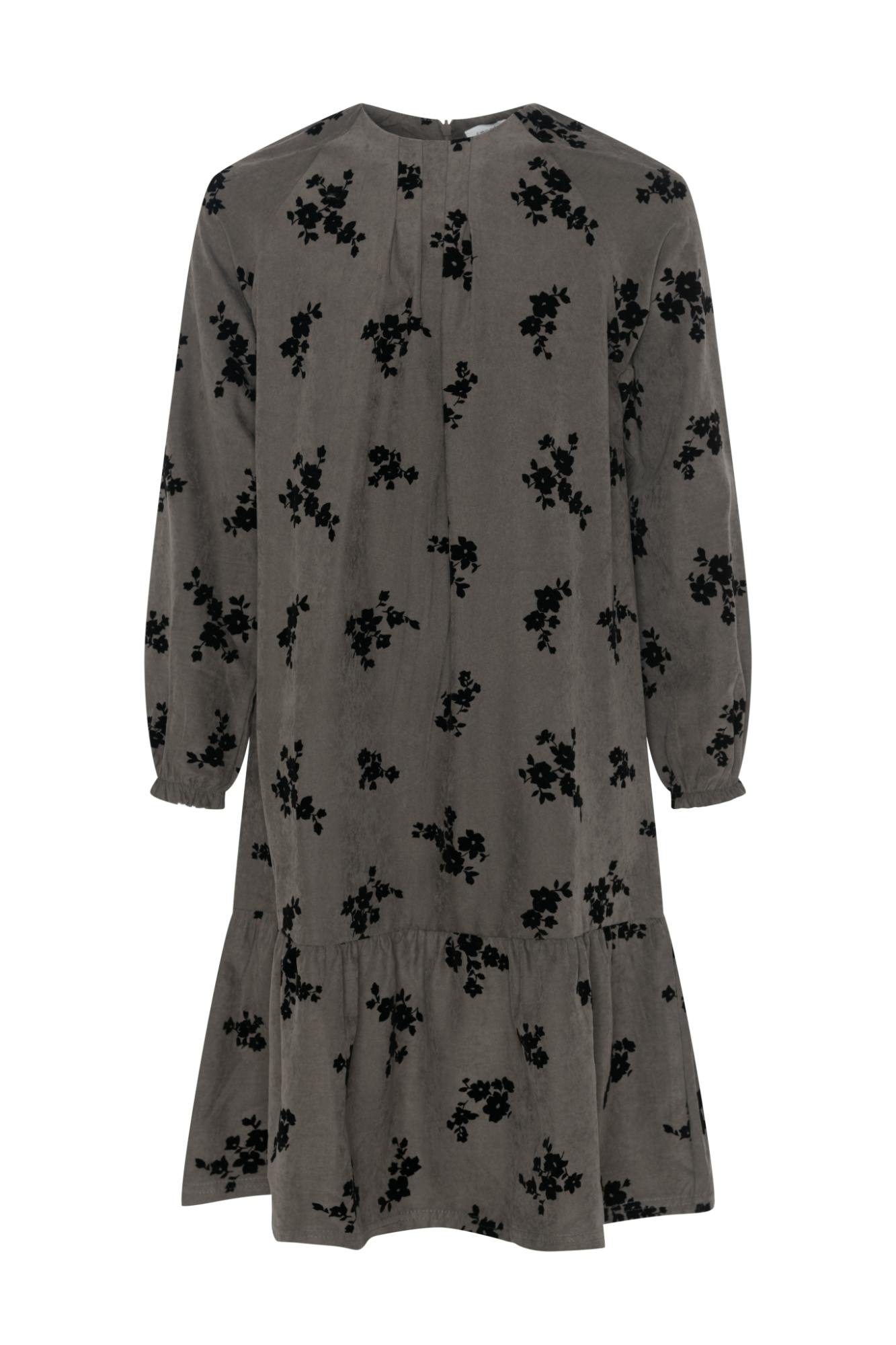 Flocked Floral Dress