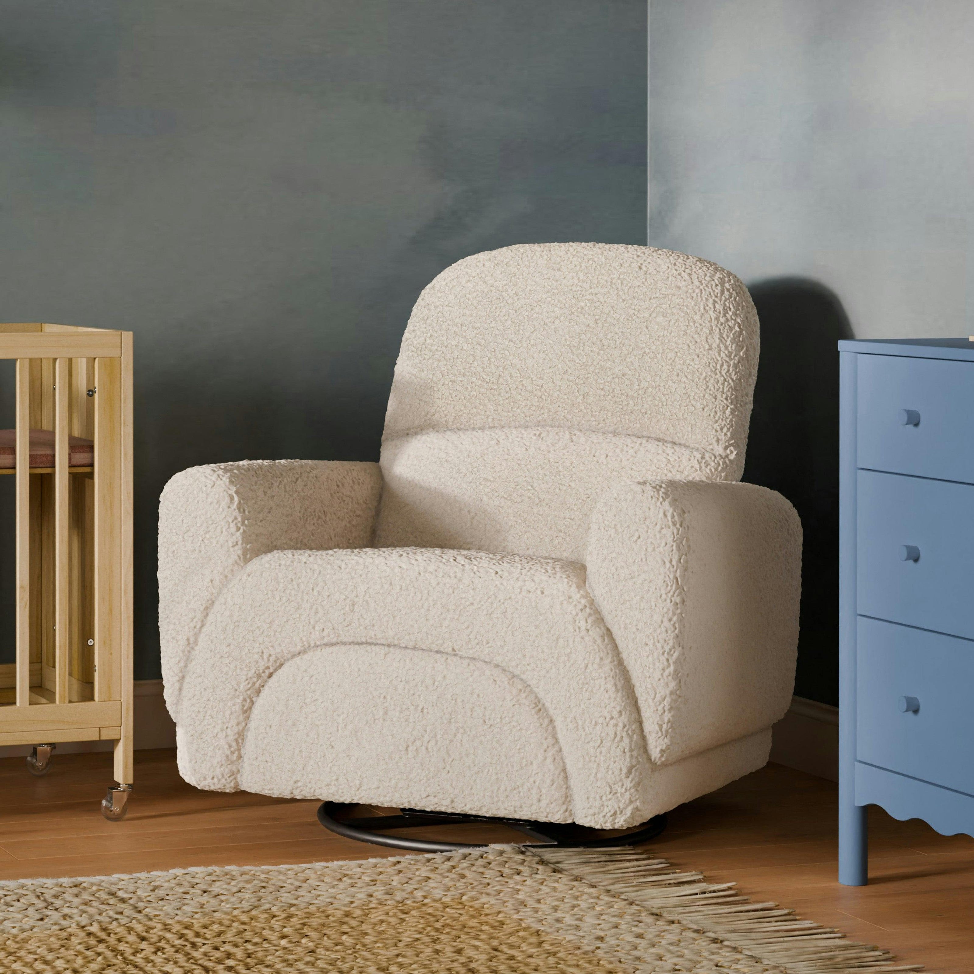 Babyletto Rainbow Recliner and Swivel Glider in Teddy Loop