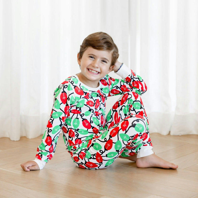 Organic Kids Pajamas - Holiday Lights