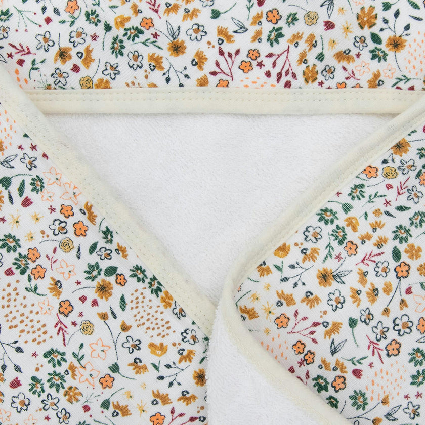 Infant Hooded Towel - Pressed Petals