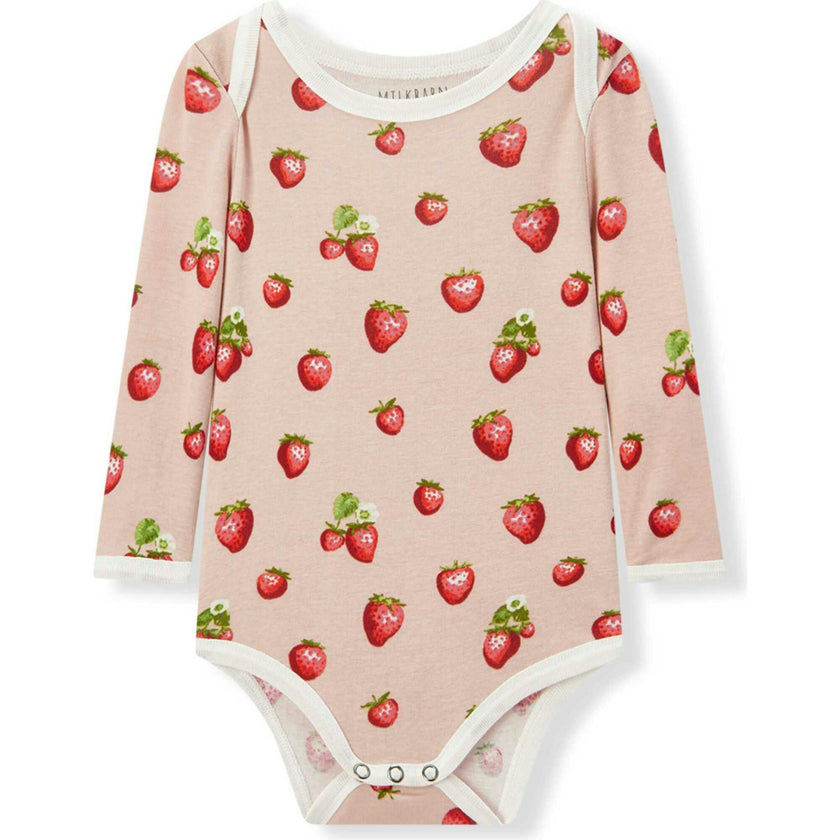 Strawberry Organic Cotton Long Sleeve One Piece