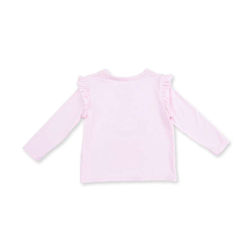 Football Helmets Pink - Long Sleeve Ruffle Tee Football