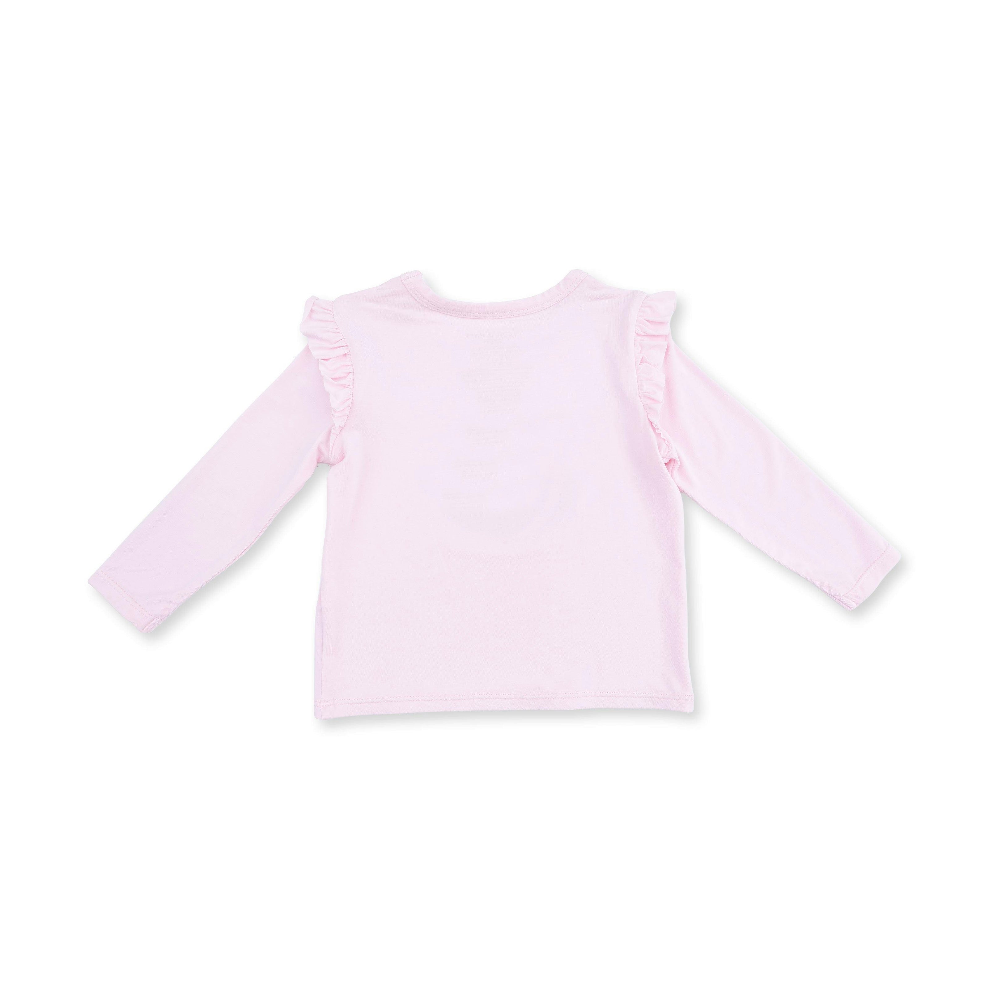 Football Helmets Pink - Long Sleeve Ruffle Tee Football