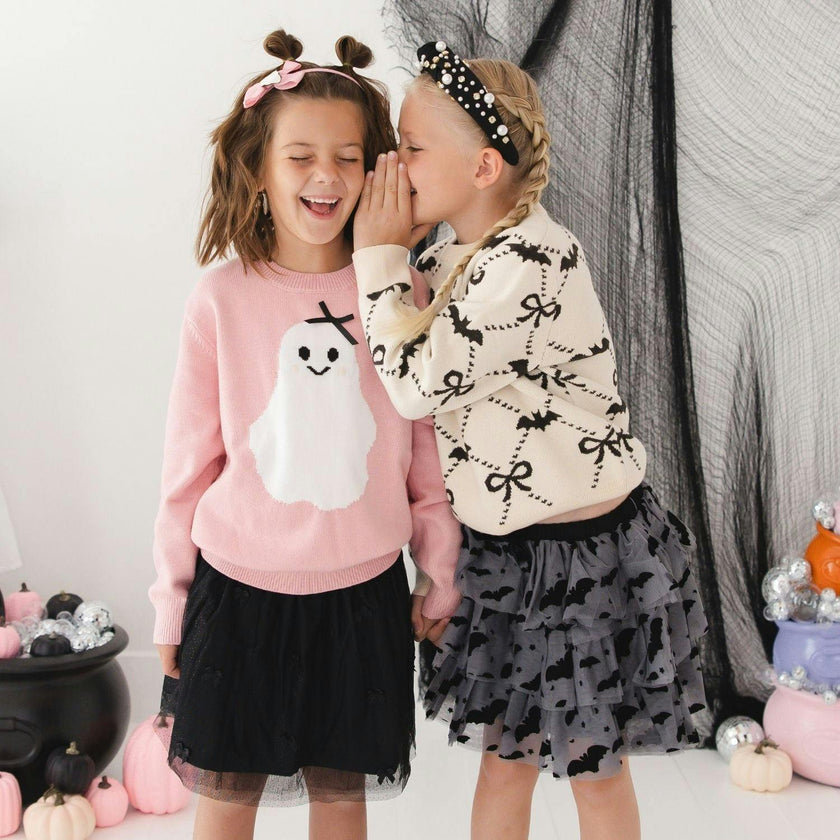 Sweet Ghost Halloween Grosgrain Bow Headband