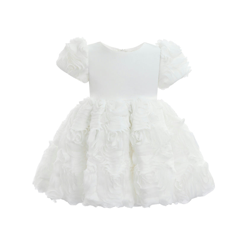 White Bow Rosette Dress