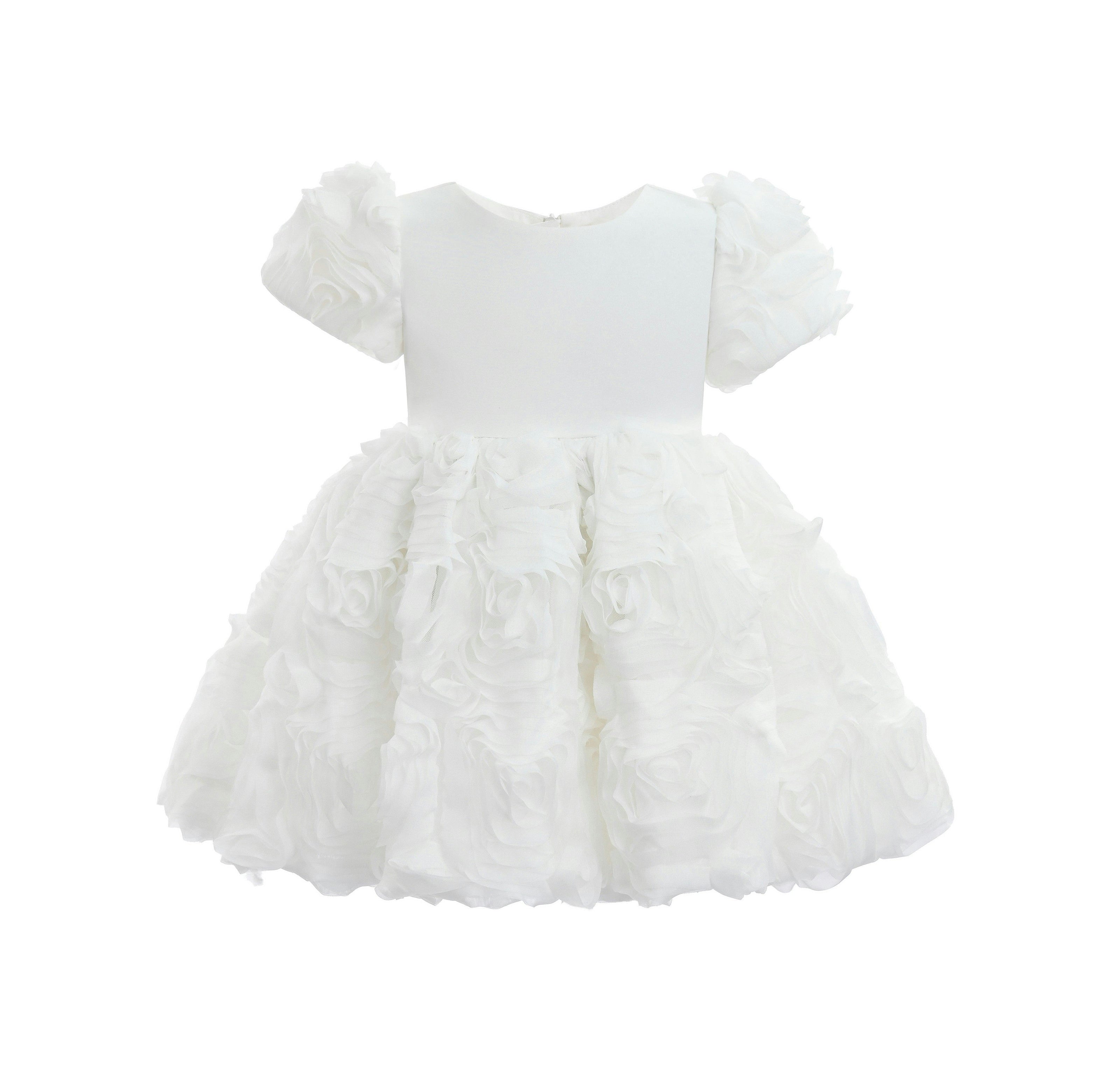 White Bow Rosette Dress