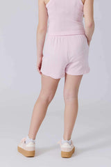 Girls Pointelle Short in Peony Pink
