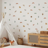 Peel & Stick Fabric Wall Stickers - Abstract Shapes (Earth