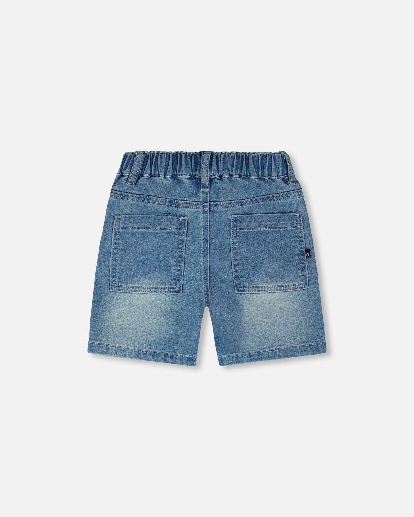French Terry Denim Shorts