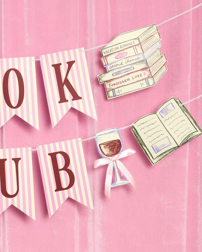 Book Club Banner - pink printed banner