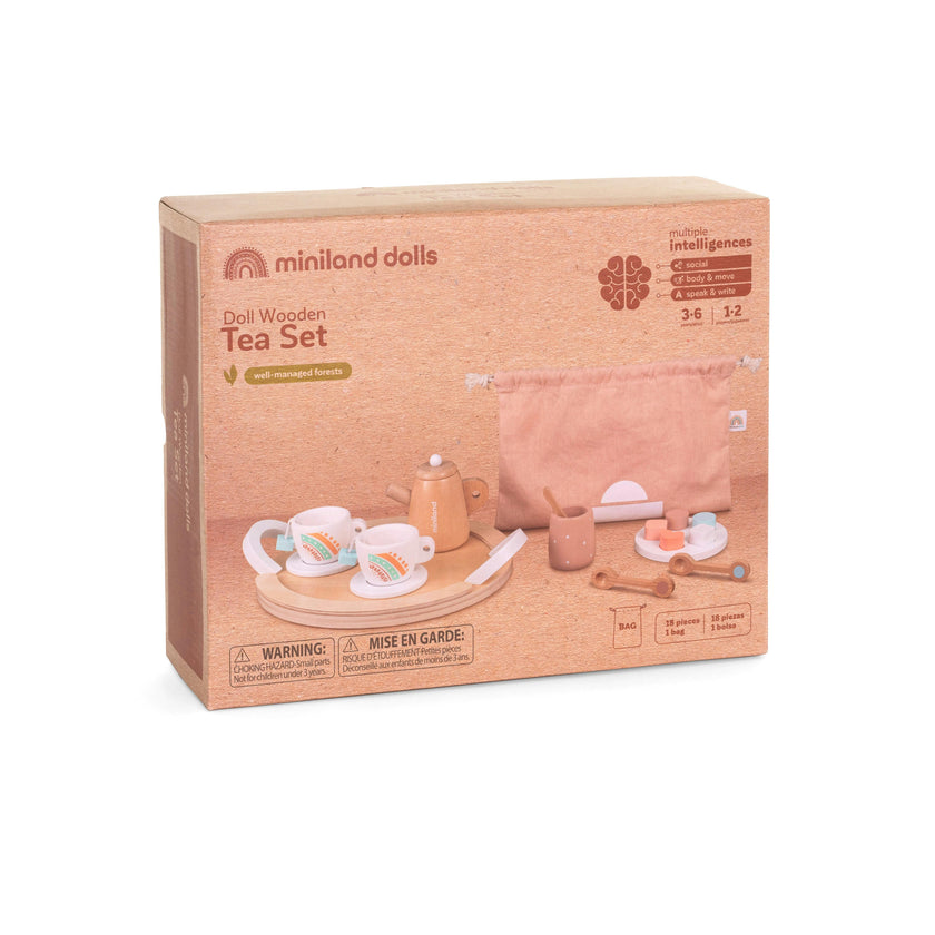 Wooden Tea Set Doll Accessory Play Set