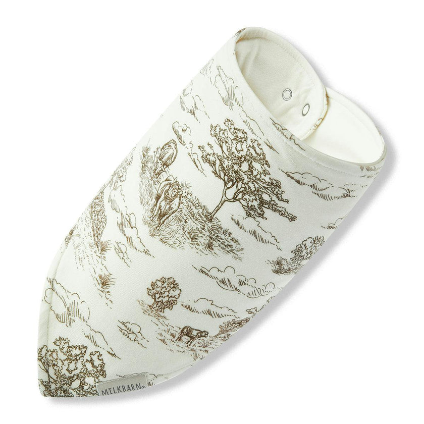 Country Toile Luxe Stretch Kerchief Bib