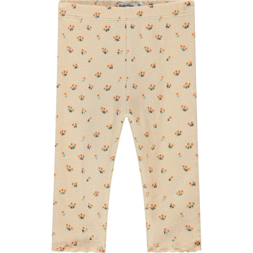 Ribbed Allover Floral Print Leggings