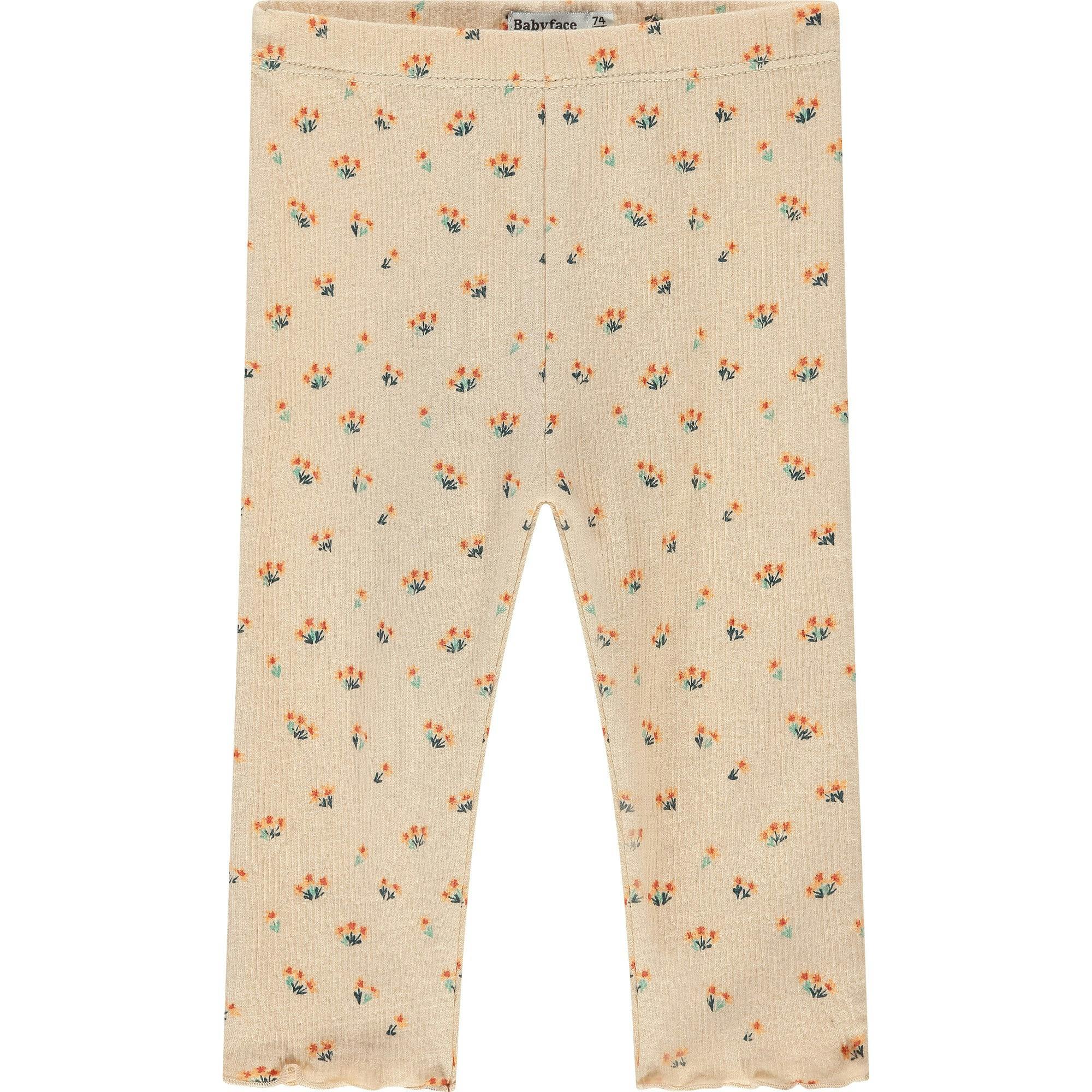 Ribbed Allover Floral Print Leggings