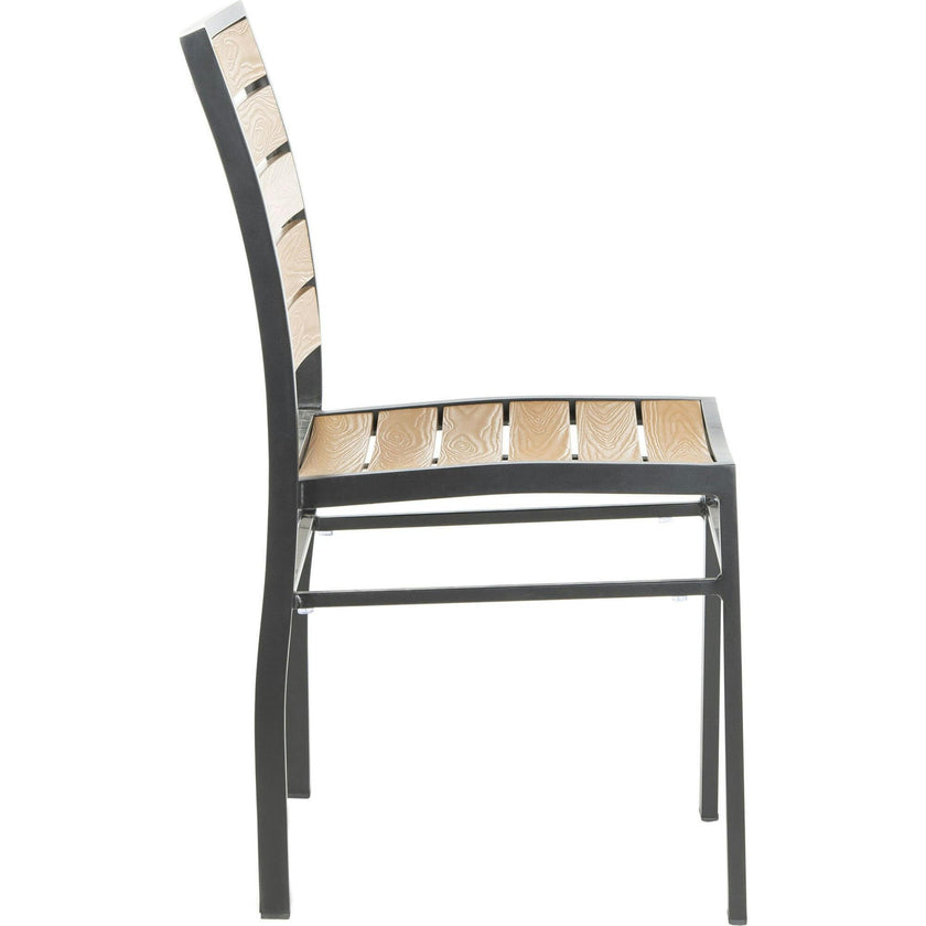Koda Stackable Patio Chair With Wood Panels
