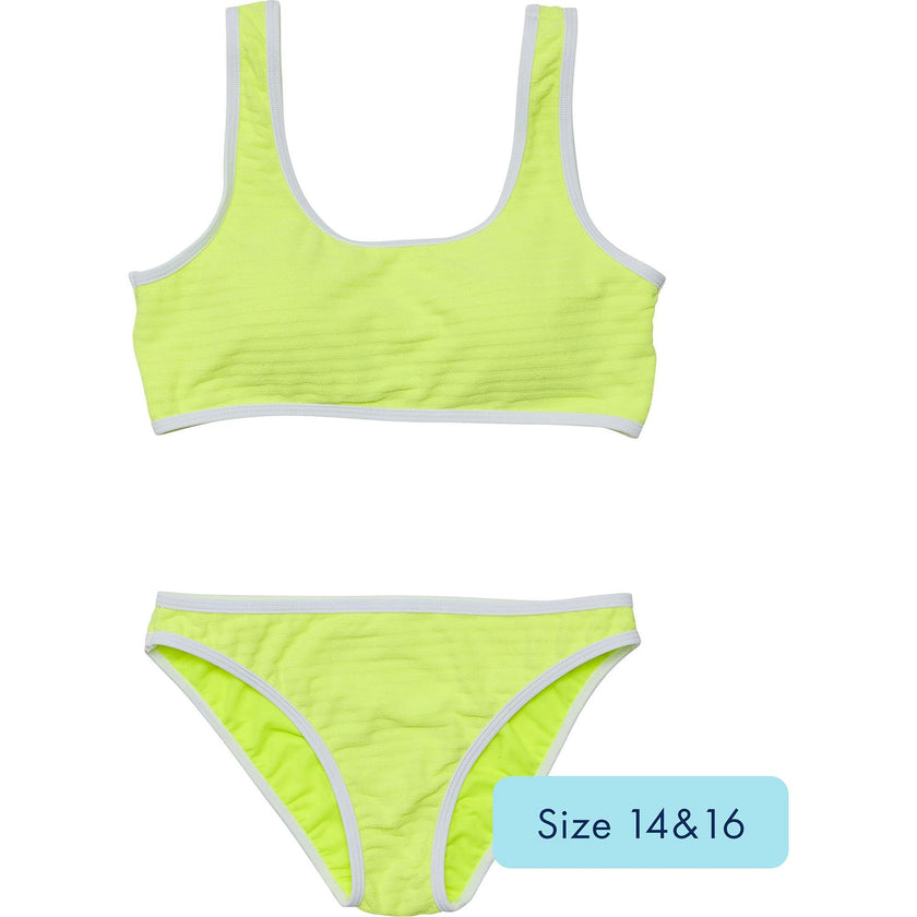 UPF50+ Contrast Piped Sleeveless Crop Bikini