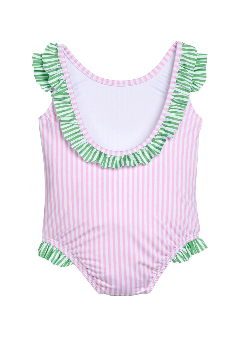 Scoop One Piece Swimsuit - Pink Stripe