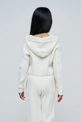 Cable Knit Cropped Hoodie