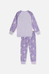 Organic Cotton Two Piece Pajama Set Purple Koala Print