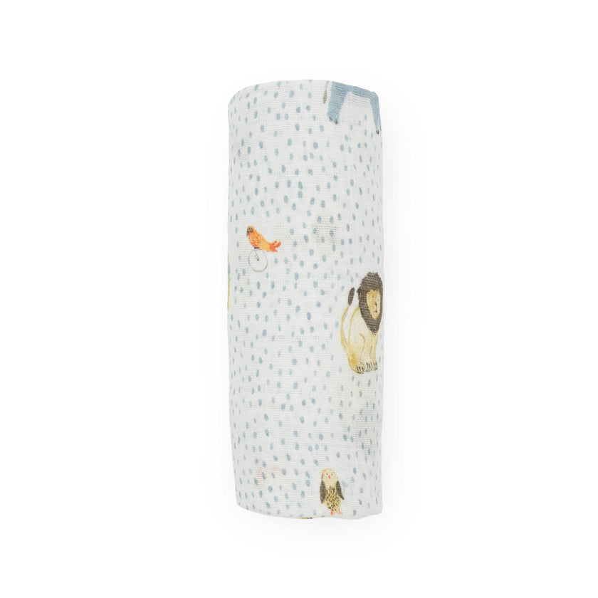 Cotton Muslin Swaddle Blanket - Party Animals