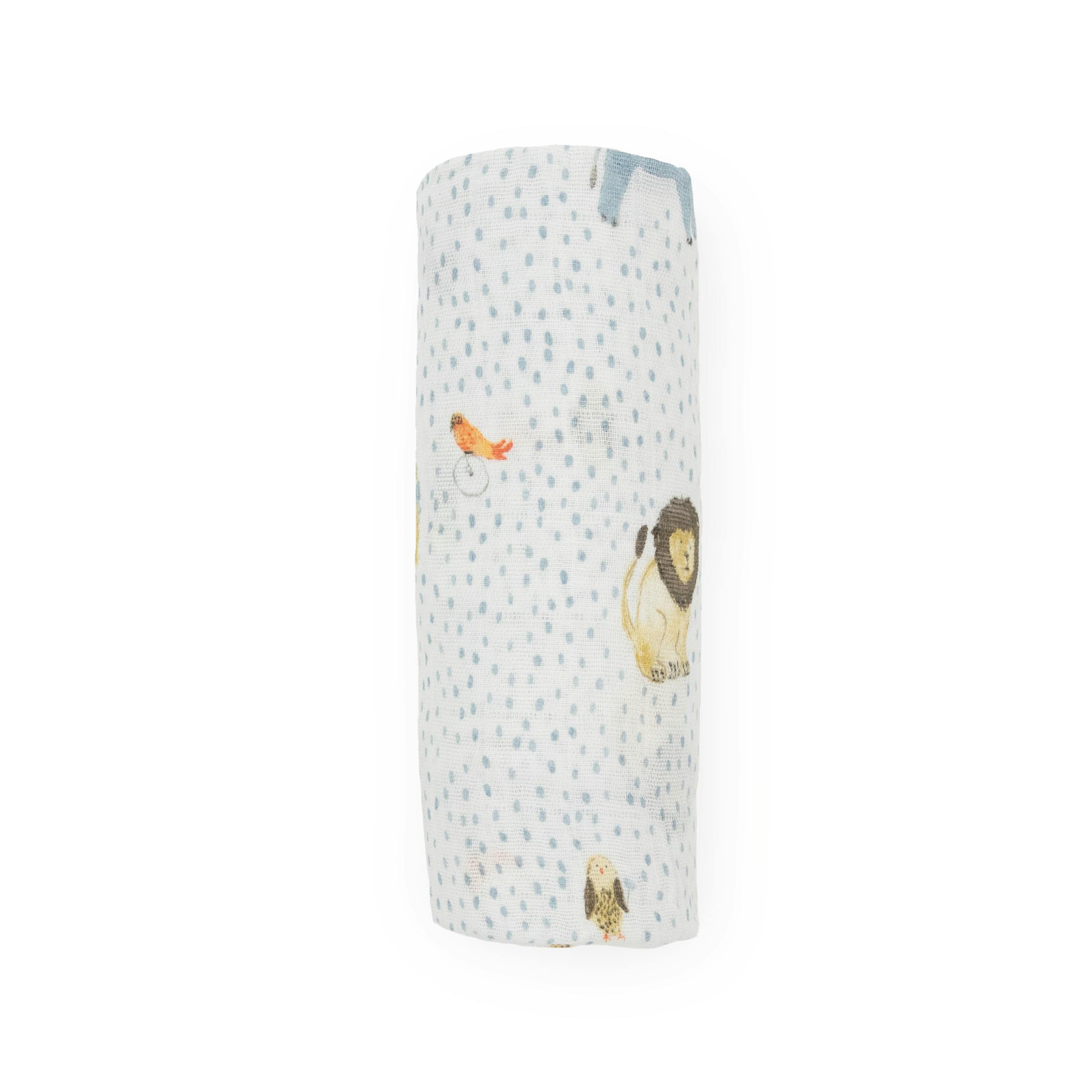 Cotton Muslin Swaddle Blanket - Party Animals