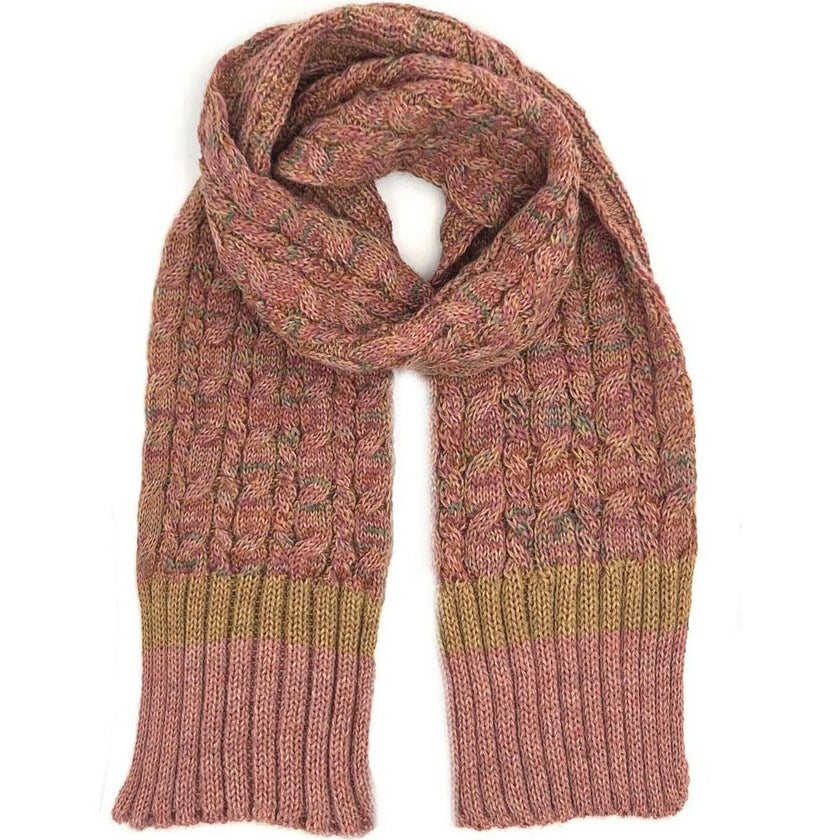 Kids Braided Rib Trim Scarf