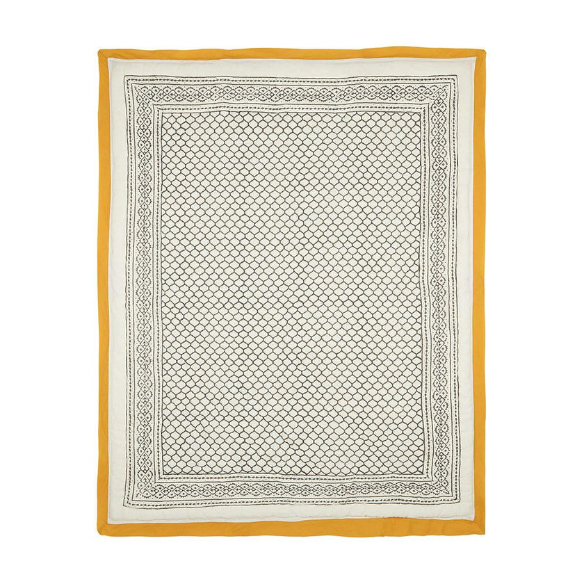 Block-Printed Cotton Crib Quilt