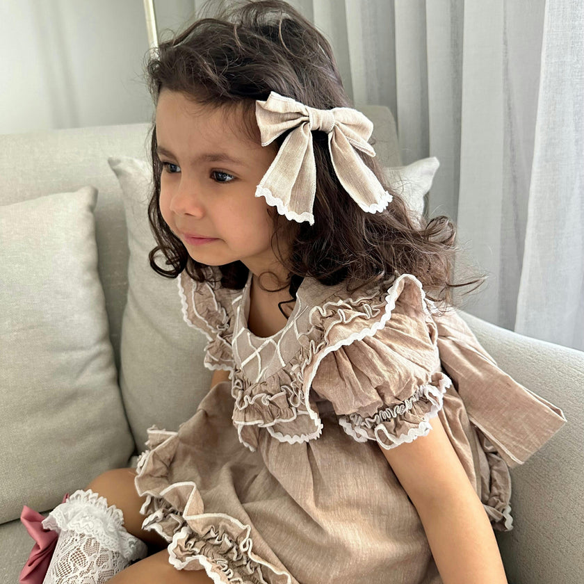 Ashlyn Linen Petite Hair Bow