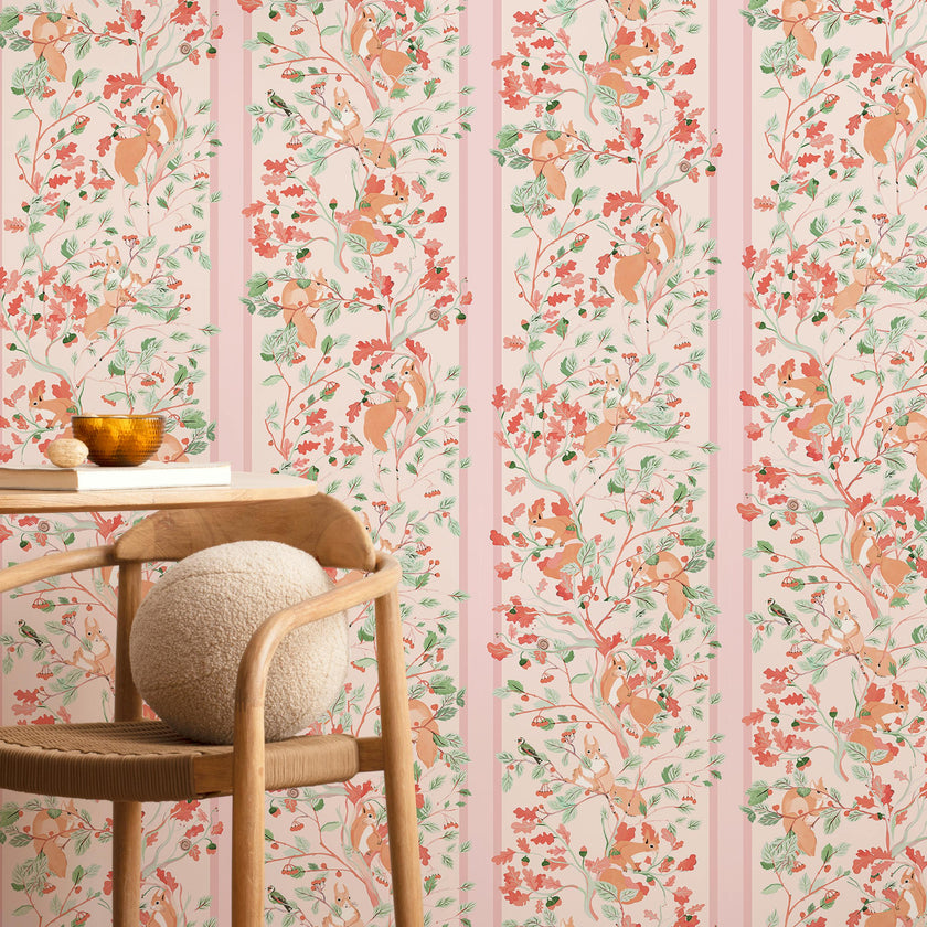Papier peint CASSE-NOISETTE coloris Rose