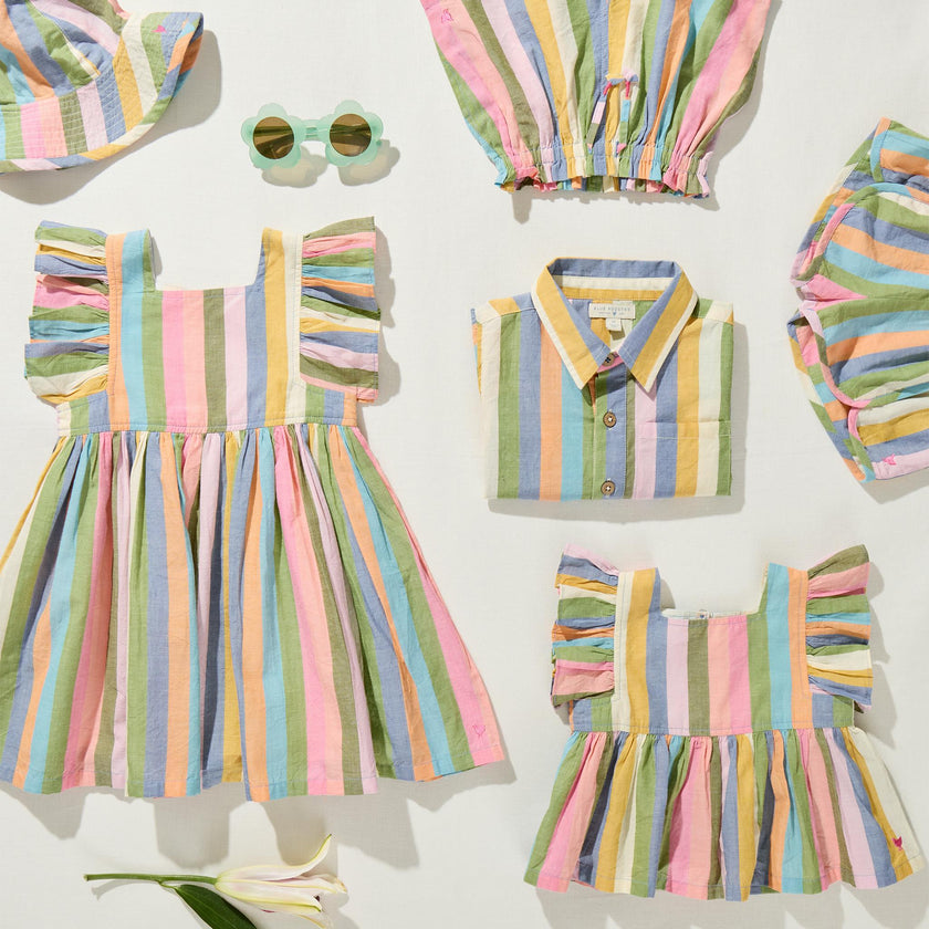Girls Millie Short - Parade Stripe