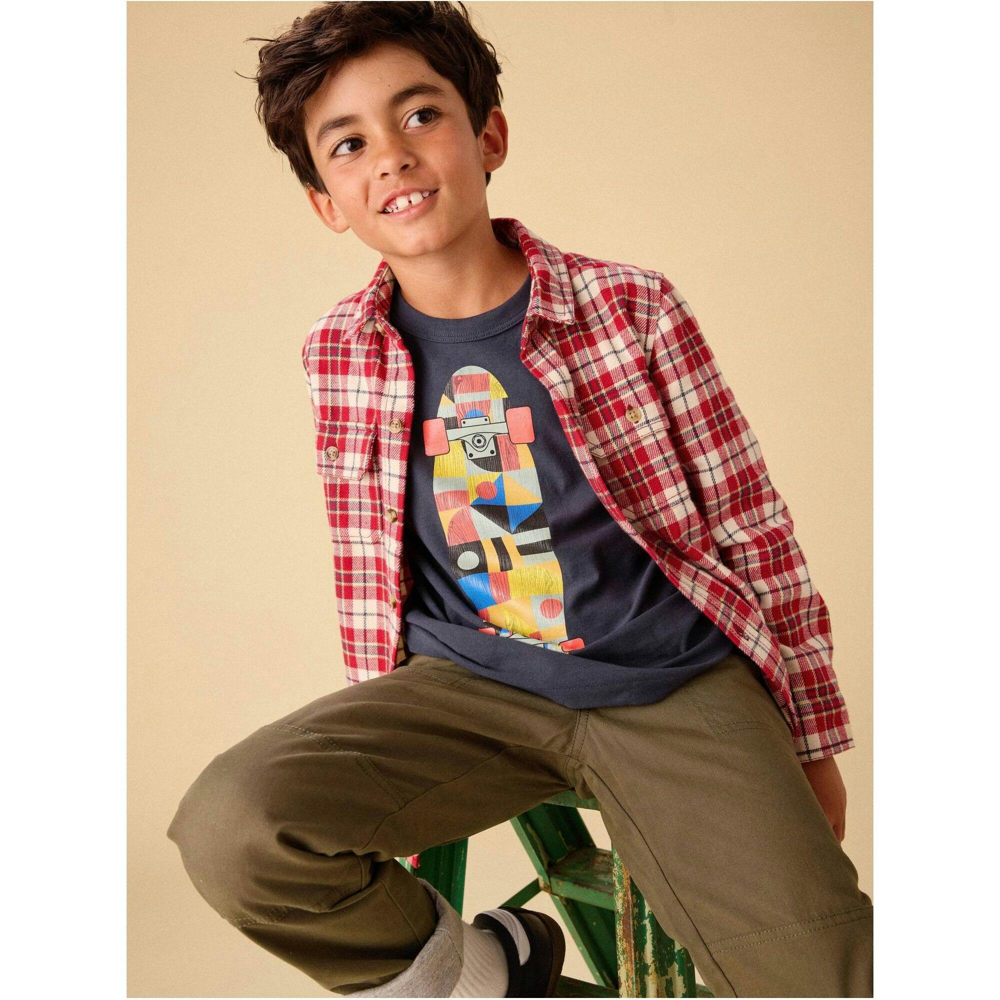 Skateboard Layered Tee, Blue