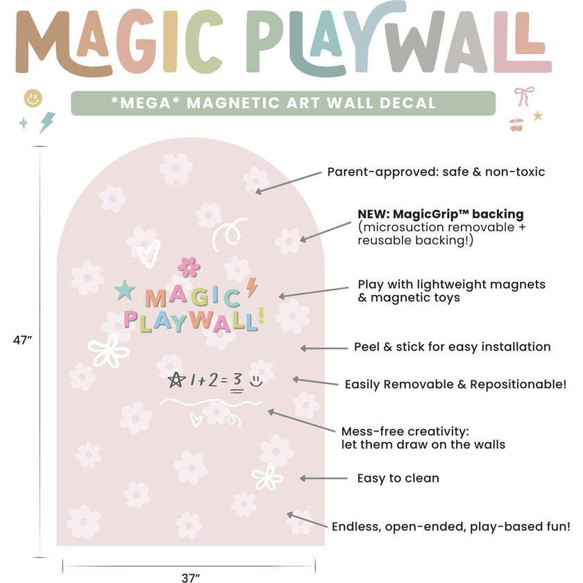 MEGA Magic Playwall - Arch Magnetic Wall Decal for Kids