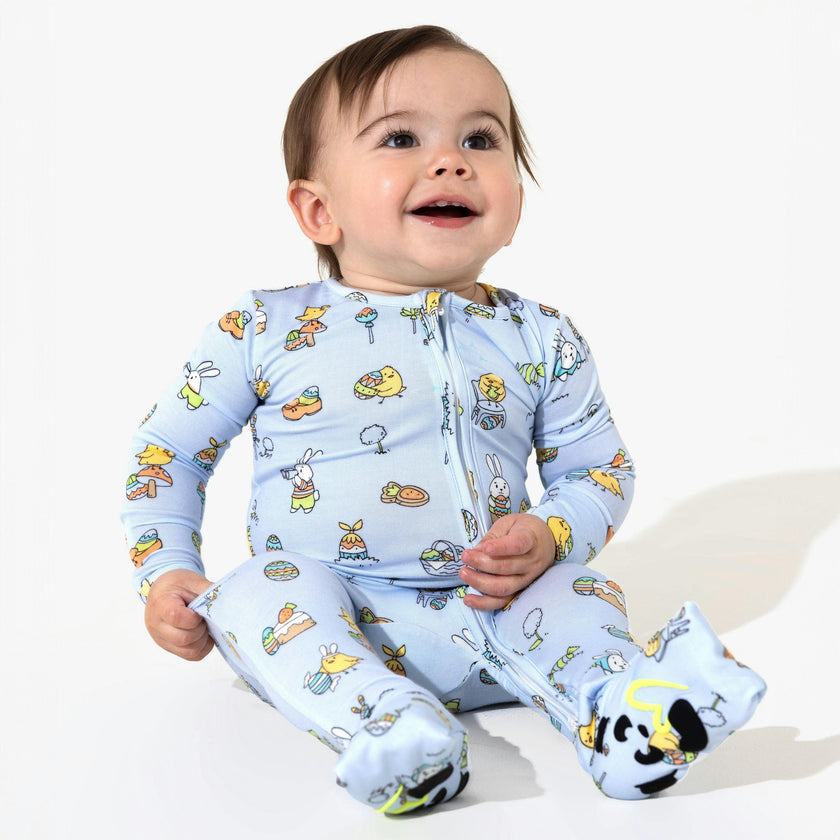 Easter Blue Bamboo Convertible Footie
