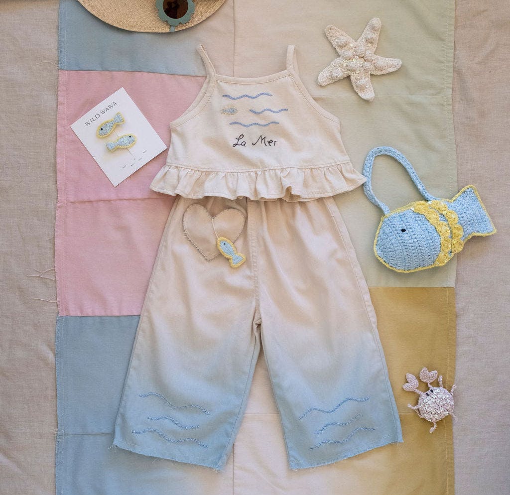 Wide-Leg Pant Set in La Mer