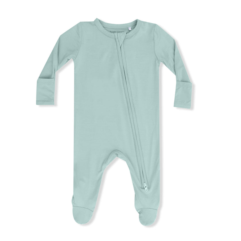 Solid Misty Blue - 2 Way Zipper Footie