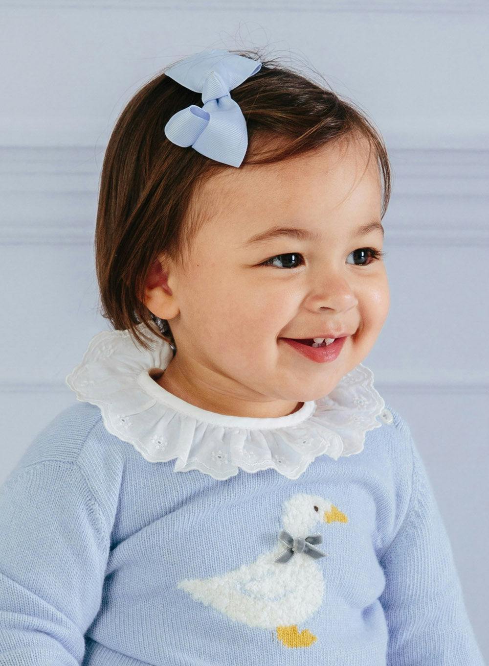 Extra Large Bow Hair Clip in Bluebell