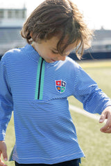 Stripe Performance Knit Half Zip With Sports Crest