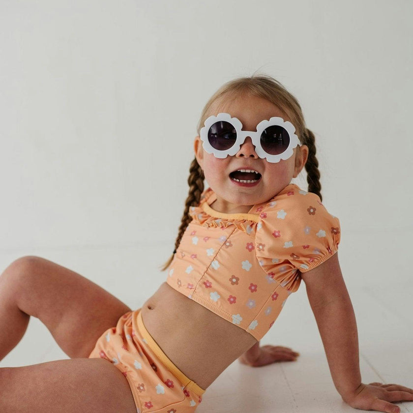 Girl's Puff Sleeve Swimsuit